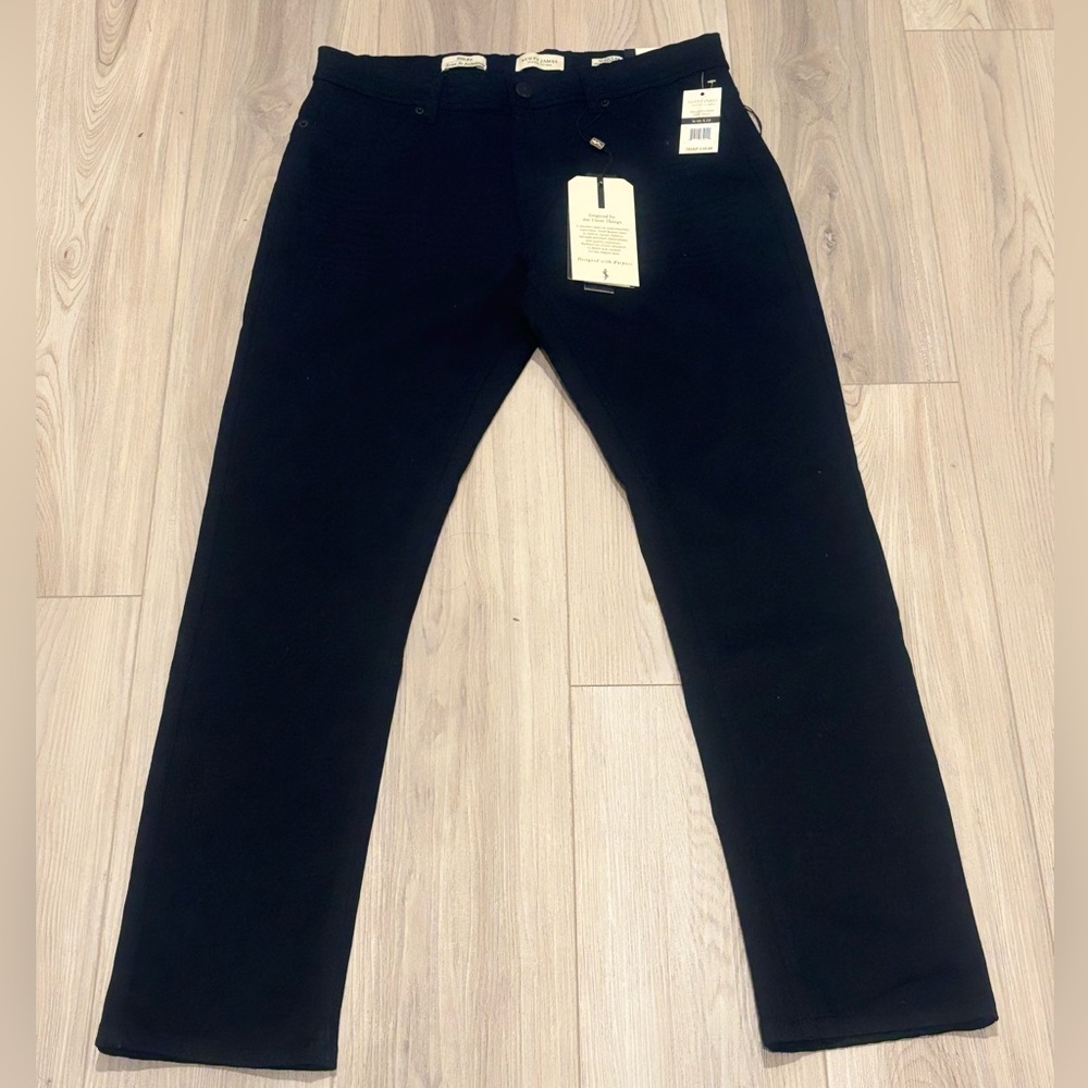Scott James England Slim Fit Natural Stretch Pants Black Size 32x32